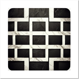 White Marble Digital Art Tiles Art Deco Posters and Art